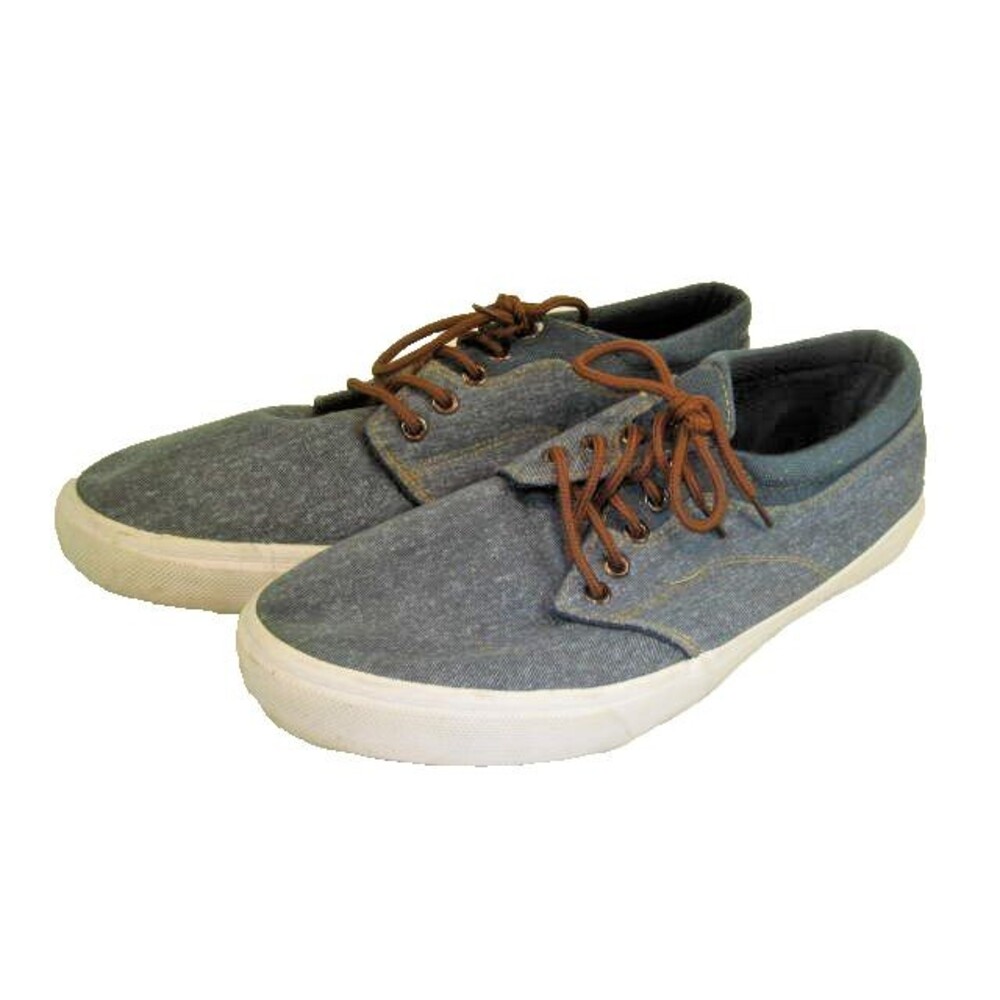 Mens Lincoln Outfitters Blue Denim Cloth Boat Shoes sz 12